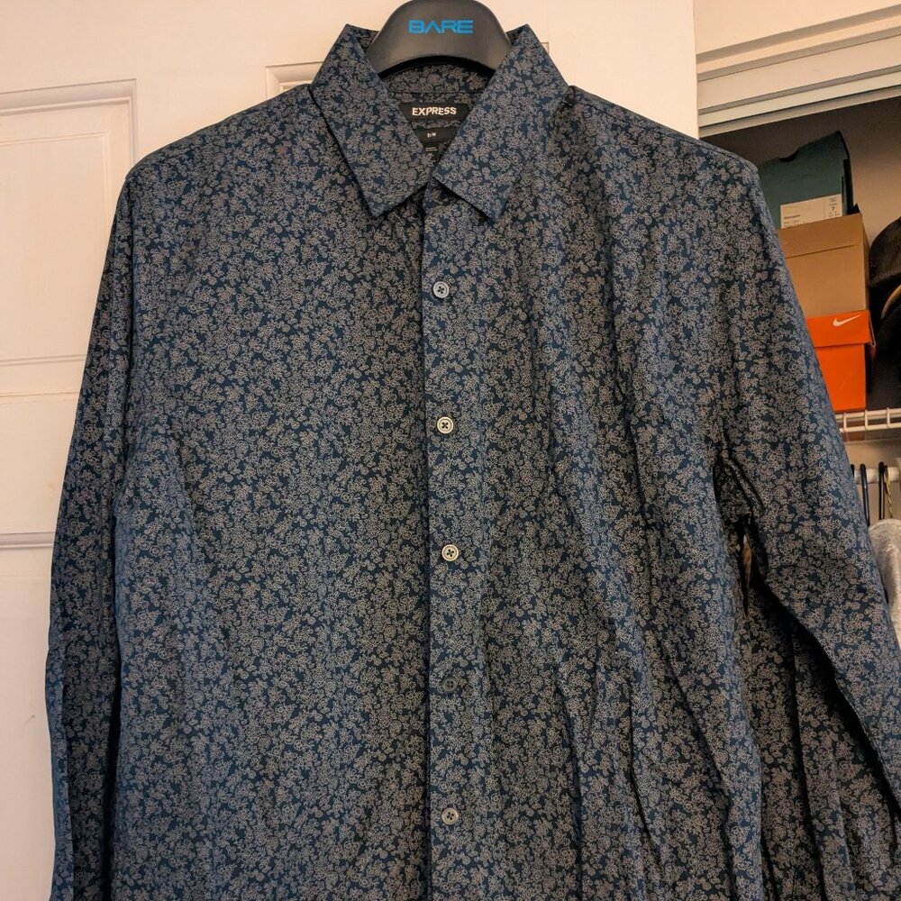 Floral Blue dress shirt